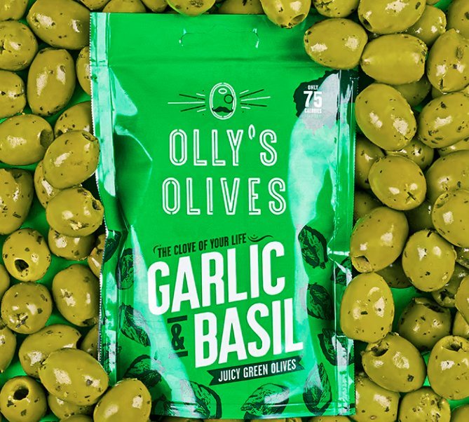 Basil & Garlic Olives (50g) - CharcuterieBoard.com